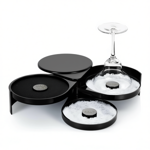 Glaceur à verres avec 3 plateaux rotatifs pour cocktails, sel, sucre, jus de citron vert - Product Image 2