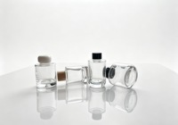 Flacon diffuseur de parfum cylindrique moderne en verre transparent de 100 ml, 120 ml, 150 ml, vide, à base épaisse, pour parfum d'ambiance