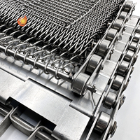 Bande transporteuse en chevrons en acier inoxydable, spirale équilibrée, tissée à points épais, en maille métallique