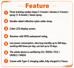 <span class=keywords><strong>Collier</strong></span> <span class=keywords><strong>anti</strong></span>-<span class=keywords><strong>aboiement</strong></span> ultrasonique en plastique pour chiens - Étanche, batterie rechargeable, dispositif <span class=keywords><strong>efficace</strong></span> d'arrêt des aboiements et d'entraînement - Product Image 3
