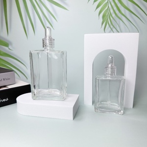 30ml, <span class=keywords><strong>50ml</strong></span>, 100ml, 120ml trong suốt phẳng vuông hình chữ nhật mỹ phẩm Chai Thủy Tinh rỗng Nước hoa nhỏ giọt dầu Huyết thanh chai - Product Image 2