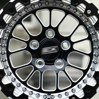 Jantes forgées 2 pièces Beadlock noires usinées à rayons multiples de 15, 17, 18 pouces 5x114.3 5x120 pour la piste ou la course de dragster