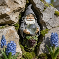 Ornement mural en résine, boule de cristal, gnome, décoration de vigne, peint à la main, personnalisable, tendance, DIY, pour cour/hall d'entrée, magie