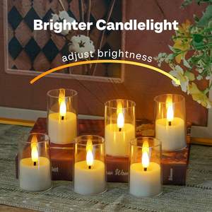 Led Acrylic Cup <b>Candle</b> Light Battery <b>Candles</b> Home Easter Halloween Christmas Weddings Decor Led <b>Pillar</b> Luminous Flameless <b>Candle</b> - Product Image 4