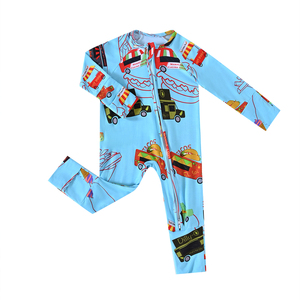 Piyama Bayi Bambu Custom Print dengan Ritsleting Dua Arah, Romper Berkaki untuk Bayi Baru Lahir, Produsen Pakaian Tidur ODM - Product Image 2