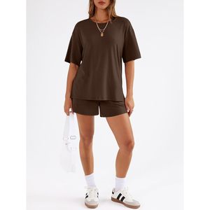 Conjunto de Verano de 2 Piezas FOXA, Top Holgado y Pantalones Cortos con Bolsillos, Tejido Transpirable, Ropa Diaria para Mujer - Product Image 6