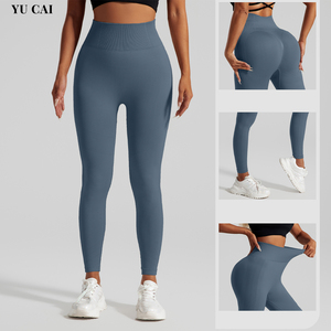 2024 diskon besar-besaran celana yoga garis vertikal legging yoga multiwarna warna polos celana yoga angkat pinggul pinggang tinggi celana yoga seksi untuk wanita - Product Image 2