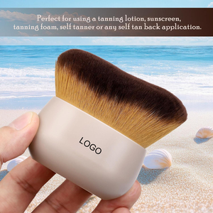 Brocha de maquillaje corporal Extra Grande <span class=keywords><strong>para</strong></span> <span class=keywords><strong>autobronceador</strong></span> de <span class=keywords><strong>piernas</strong></span>, mezcla de bronceador, brocha Kabuki de 76mm, brocha de maquillaje Ovalada <span class=keywords><strong>para</strong></span> cara y espalda, uso en seco y húmedo - Product Image 2