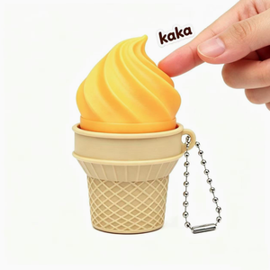 Novedades: Llavero de PVC con diseño de <span class=keywords><strong>anime</strong></span> impreso en 3D, juguete antiestrés con sonido de helado para niños y adultos - Product Image 5