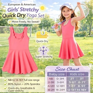 DH ODM Abito Romper Attivo per Bambine Coral Punch con Scollo a Cuore Smerlato, Vestito Svasato Vibrante per Bambini, Abbigliamento da Gioco per Studio - Product Image 3