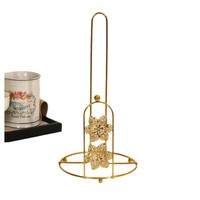 Support de rangement ovale créatif en métal électroplaqué pour serviettes de cuisine et papier toilette, style mode euro-américain