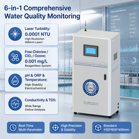 Moniteur de qualité de l'eau numérique multiparamètres en ligne avec armoire de surveillance 4G IoT RS485 pour la turbidité de l'eau potable, le chlore libre et le pH