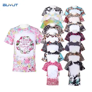 Yeni RTS desen baskılı tees batik spor giyim erkekler yüceltilmiş t gömlek süblimasyon boş suni ağartılmış polyester t-şört