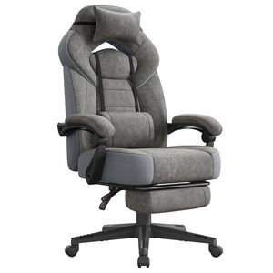 Chaise <span class=keywords><strong>de</strong></span> jeu grise en tissu technique avec ressort ensaché Charge <span class=keywords><strong>de</strong></span> siège <span class=keywords><strong>150</strong></span> <span class=keywords><strong>kg</strong></span> Chaise pivotante <span class=keywords><strong>ergonomique</strong></span> Chaise <span class=keywords><strong>de</strong></span> joueur avec repose-pieds - Product Image 1