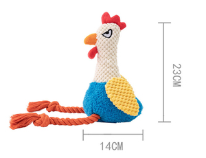 ของเล่นสุนัขแบบดึงเชือก ยี่ห้อ Chicken Tough Eco-Friendly ทำจากผ้าพลัฌเสียงดัง พร้อมเชือกฝ้ายสำหรับดึงเล่น ใช้ได้ทั้งในบ้านและนอกบ้าน อุปกรณ์สำหรับสัตว์เลี้ยง - Product Image 6