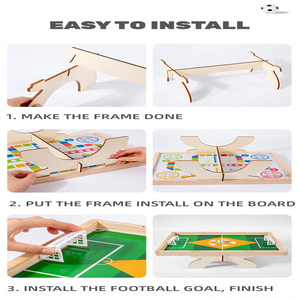 Bằng Gỗ Gấp Máy Tính Để Bàn 2 Trong 1 Bóng Đá Và Ludo Cổ Điển Trò Chơi Hội Đồng Quản Trị 1-4 Người Chơi Gia Đình Hoạt Động - Product Image 4