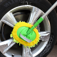 Astree Balai de lavage de voiture en microfibre chenille, manche télescopique rotatif en aluminium, détachable, lavable, sans rayures