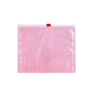 Eco Friendly Reusable <strong>Pink</strong> Zippered <strong>Bubble</strong> <strong>Mailer</strong> Pouch Cosmetic Shipping Packaging Bag for Makeup Travel Storage - Product Image 3