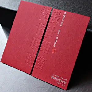 Hochwertige kundenspezifische luxuriöse goldfolienprägung matte rote geprägte visitenkarten