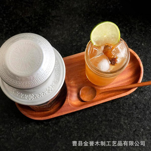Japanese Style Solid Wood Oval <b>Tray</b> Sandalwood Color For Food Tea Coffee Serving <b>Trays</b> - Product Image 4