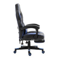 Chaise pivotante de jeu confortable pour bureau à domicile de style minimaliste avec repose-pieds et soutien lombaire en cuir synthétique