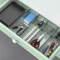 Ensemble de 4 tailles, boîte de rangement en plastique PS transparent, écologique, pour la maison, le bureau, la cuisine, la salle de bain, tiroir combiné réglable