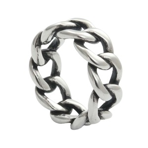 yunnique Men's <b>Titanium</b> Steel Chain <b>Ring</b> Retro Silver Color Punk Style Jewelry Gift - Product Image 1