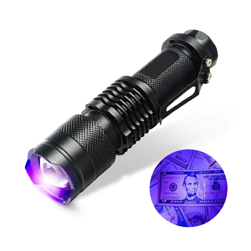 Portable Mini Handheld Blacklight Ultraviolet uv 365nm flashlight for Scorpions Dog Cat Pet Urine Detector Fluorescent Minerals