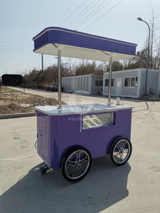 Chariot de vente ambulante pour glaces, équipement de présentation, armoire réfrigérée, congélateur, chariot à gelato, chariot à glaces, chariot à pousser à la main - Product Image 2