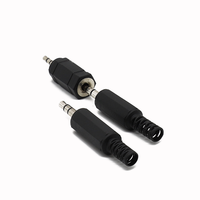 Plastique noir 3.5mm stéréo Audio mâle prise Jack à souder connecteur casque 3 pôles Mono prise convertisseur adaptateur mâle prise