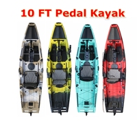Kayak de pêche à pédales pour une personne, 10,5 pieds, avec moteur électrique, en plastique HDPE, pour les voyages en mer et les rivières