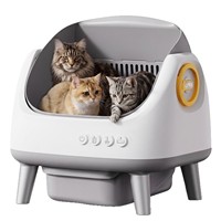 Bac à litière intelligent entièrement automatique pour chat, autonettoyant, électrique, en PP/ABS, blanc/gris, pour usage domestique