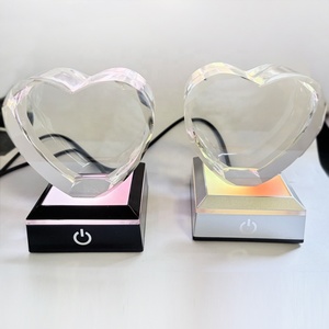 Cristal en forme de cœur moderne personnalisé pour cadre photo, verre gravé, cristal K9 solide, décoration de la maison, boîte cadeau - Product Image 2