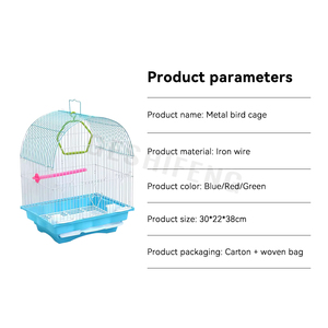 2026 vente chaude luxe métal oiseaux Cage Portable oiseau élevage Cage voyage extérieur oiseau Cage - Product Image 4
