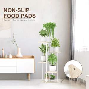 Support à plantes moderne à 6 niveaux, en métal doré, pour décoration intérieure, étroit, pour plantes et fleurs - Product Image 4