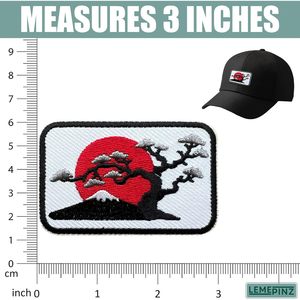 Japanese Sun Rises Embroidery Patch 3 Inches Iron On Sew On Travel <b>Applique</b> Bag Decoration Fabric Patch - Product Image 3