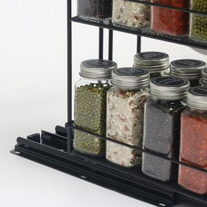 Estantes para Especias de Acero al Carbono Resistentes al Óxido, Modernos, de Doble Nivel, Deslizantes, Organizadores para Debajo del Fregadero de Cocina - Product Image 4