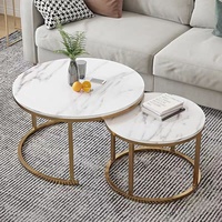 Table basse moderne sur pied pour balcon, petite taille, avec structure en fer et plateau en marbre, rangement rétractable, pour usage domestique ou professionnel