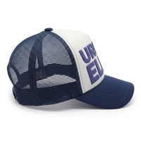 Gorra Trucker Personalizada con Estampado de Burbujas en Vinilo, para Adultos y Niños, de 5 Paneles, Clásica, con Cierre a Presión, Azul Marino, de Espuma y Malla