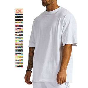 High Quality Oversized Drop Shoulder <strong>T</strong>-<strong>shirt</strong> Blank Cotton StreetWear Tshirt Custom Print logo HeavyWeight White <strong>T</strong> <strong>Shirt</strong> for Men - Product Image 3