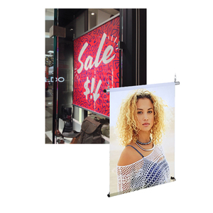 Custom Hanging Banner Economy Banner Rail <b>Kit</b> with Eyelets Ceiling Clips Shopping Mall Retail Store Construction Ceiling Banner - Product Image 1