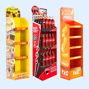 Expositor de Piso Plegable de 3 Niveles Personalizado, Ecológico, para Tiendas Minoristas, Exhibición de Ropa, Estante de Productos de Cartón Corrugado - Product Image 2