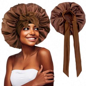 Nouvel arrivage : Bonnet en satin extra large pour cheveux longs et bouclés – Utilisation quotidienne en extérieur, style formel, toutes saisons, soin des cheveux - Product Image 1