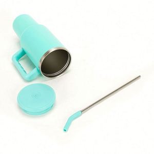 Vaso Térmico de Acero Inoxidable de 30oz, 40oz, 50oz, Vaso de Viaje con Aislamiento al Vacío, con Asa y Tapa con Pajita - Product Image 2