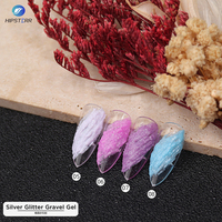 Nouveauté Gel de gravier argenté pailleté 3D pour la sculpture, vernis, laque, dessin en relief, peinture d'art des ongles, gel UV
