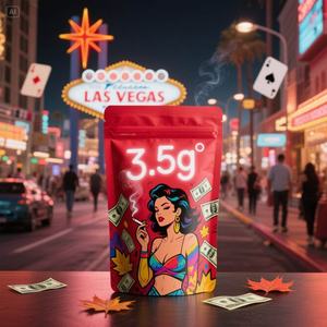 Sacs Mylar refermables personnalisés en stock, à l'épreuve des enfants, 3,5 g, avec fermeture éclair, pour le stockage alimentaire, mini-sacs anti-odeur - Product Image 2