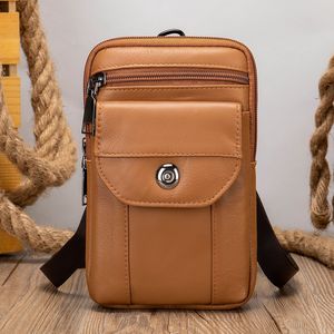 Borsa da cintura personalizzata in vera pelle borsa a portafoglio per telefono per <span class=keywords><strong>uomo</strong></span> custodia per fondina ad anello <span class=keywords><strong>marsupio</strong></span> borsa a tracolla Messenger da viaggio - Product Image 6