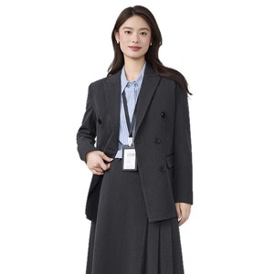 Women's Suit Set Double Breasted Long Skirt Full Sleeve Worsted Anti Wrinkle Office Lady Spring Style - Product Image 5