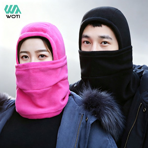 Masque facial en polaire d'hiver Yueli avec capuche, coupe-vent, chaud, pour le ski, le cyclisme, la protection en plein air, rose, bleu, noir, gris, marine - Product Image 5