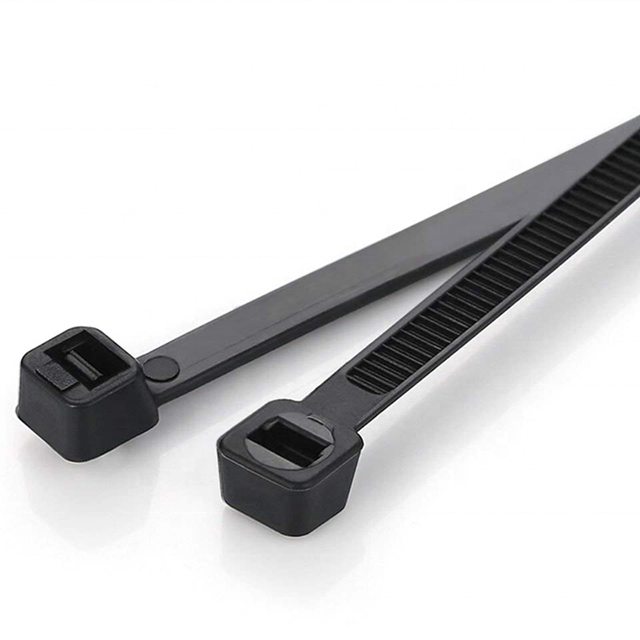 Heavy-duty UV-resistant Black Nylon 66 Self-locking Cable Ties for Photovoltaic Solar Energy Systems, Customizable